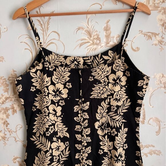 Vtg 90s KYs Empire Waist Maxi Sundress Size Large Hawaiian Floral Made in Hawaii - Picture 5 of 10